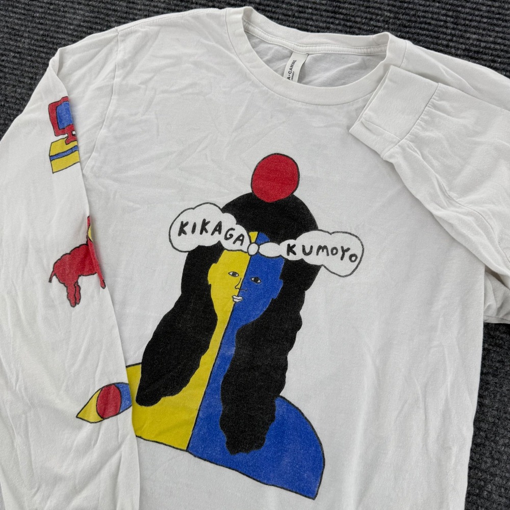 Kikagaku Moyo Mens Large White Long Sleeve Graphic Band T Shirt Bella Canvas